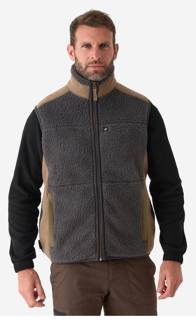 جلیقه پولار مردانه Decathlon Solognac برای شکار و مشاهده طبیعت خاکستری مدل 500 جلیقه پولار مردانه Decathlon Solognac برای شکار و مشاهده طبیعت خاکستری مدل 500