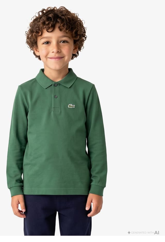 پولوشرت پسرانه آستین بلند سبز Lacoste پولوشرت پسرانه آستین بلند سبز Lacoste