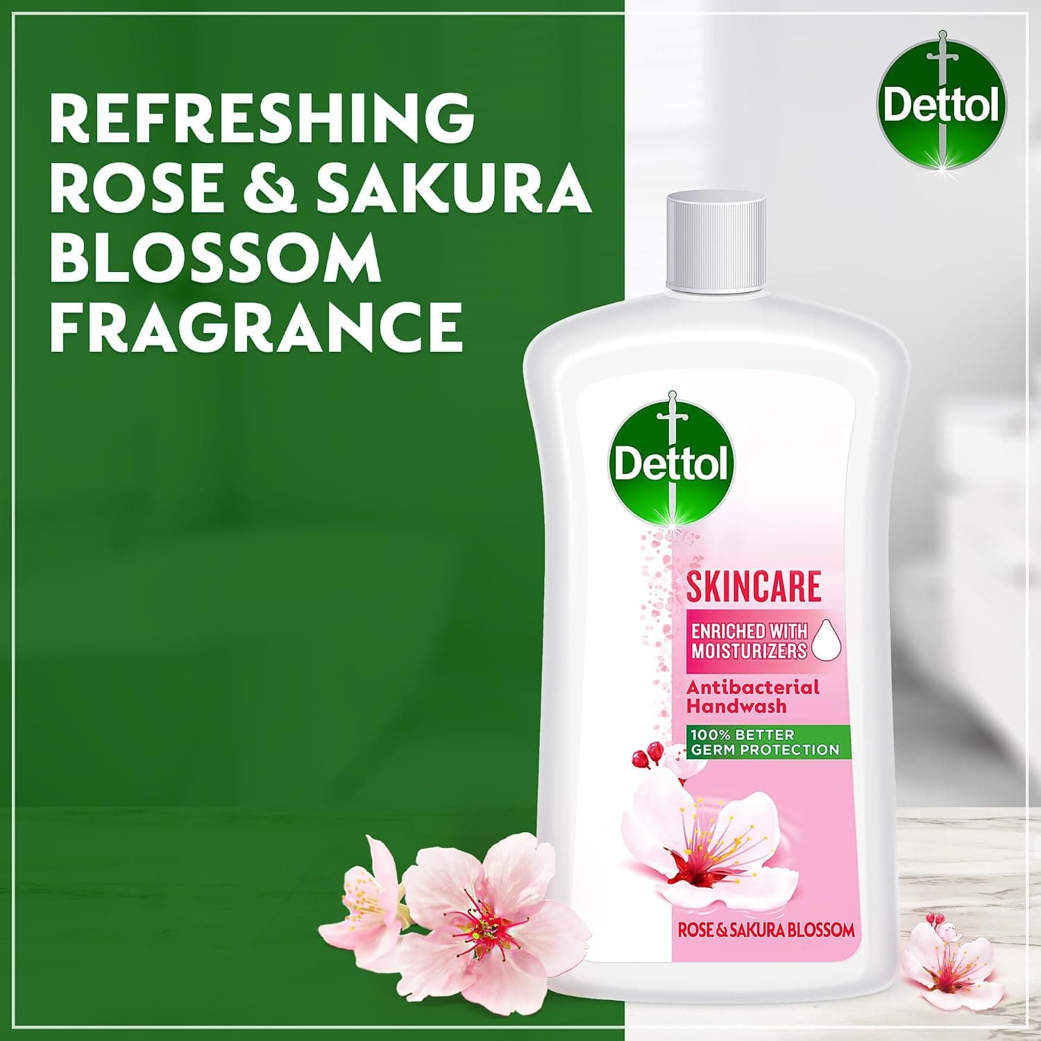 مایع دستشویی Dettol رفیل مراقبت پوست رایحه رز و ساکورا 1L مایع دستشویی Dettol رفیل مراقبت پوست رایحه رز و ساکورا 1L