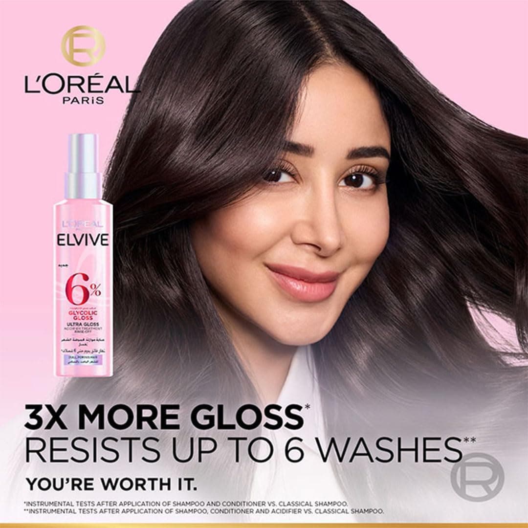 اسپری تریتمنت مو بدون شستشو L'Oréal Paris Elvive Glycolic Gloss 150 ml اسپری تریتمنت مو بدون شستشو L'Oréal Paris Elvive Glycolic Gloss 150 ml