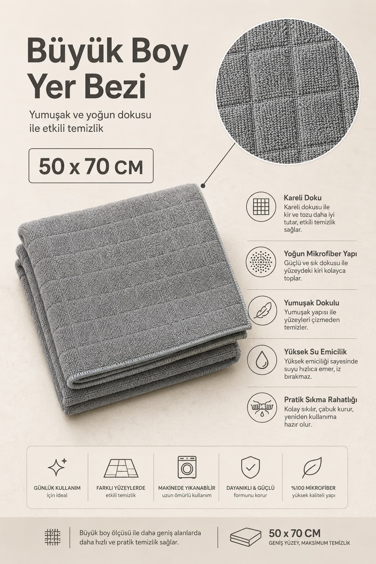دستمال زمینشویی MissClean بزرگسایز با آبگیری آسان 1 عدد 50*70 Cm دستمال زمینشویی MissClean بزرگسایز با آبگیری آسان 1 عدد 50*70 Cm