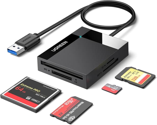 کارتخوان حافظه 4 کاره UGREEN USB 3.0 برای SD و Micro SD با سرعت 5Gbps کارتخوان حافظه 4 کاره UGREEN USB 3.0 برای SD و Micro SD با سرعت 5Gbps