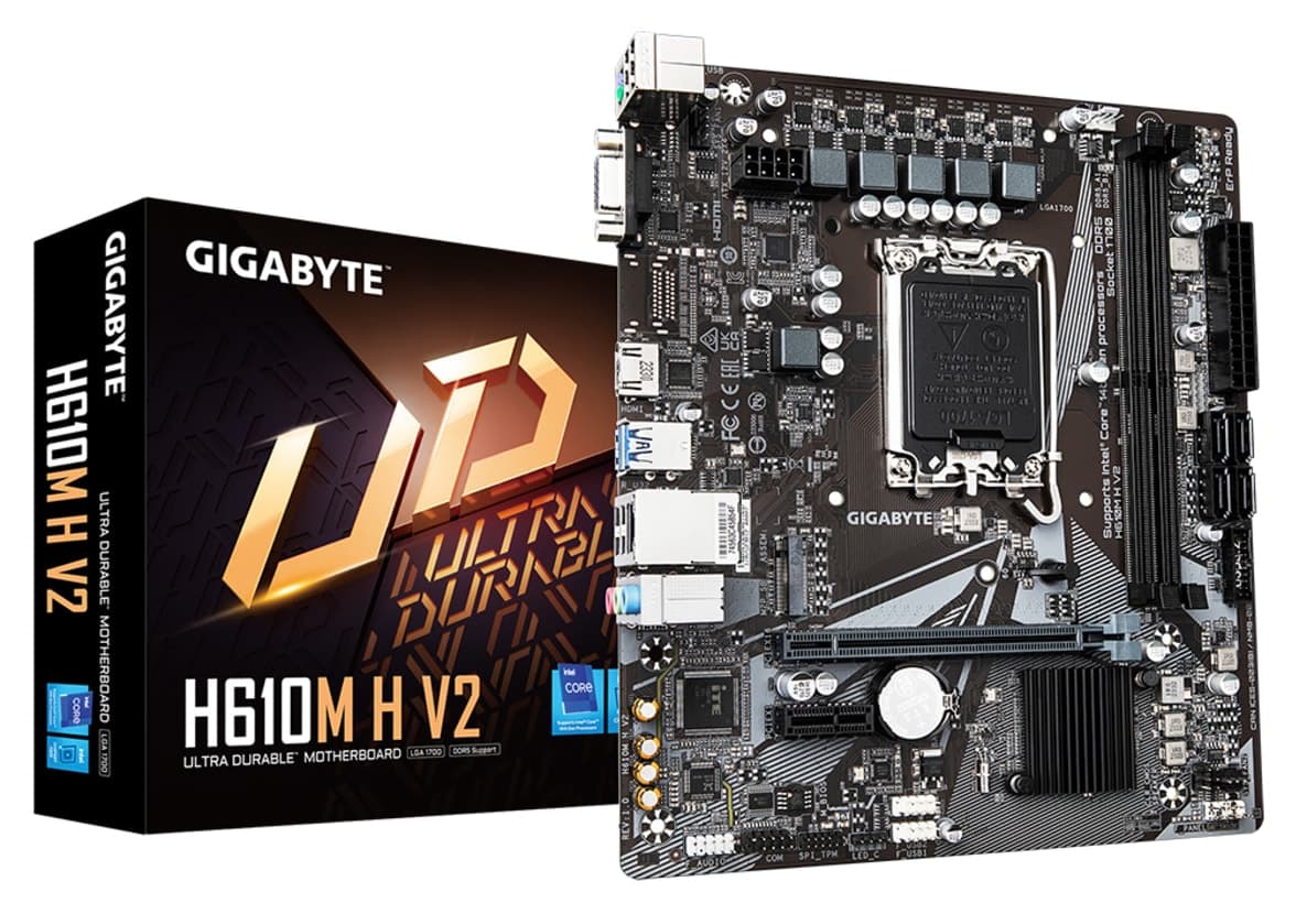 مادربرد Gigabyte سوکت LGA1700 نسل ۱۲ و ۱۳ مدل H610M K V2 Rev.1.0 مادربرد Gigabyte سوکت LGA1700 نسل ۱۲ و ۱۳ مدل H610M K V2 Rev.1.0