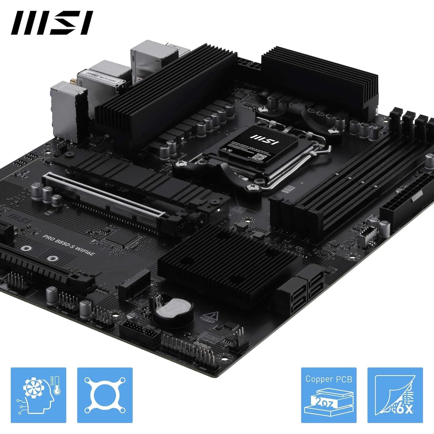 مادربرد MSI سوکت AM5 ATX با Wi-Fi 6E مدل PRO B850-S WIFI6E مادربرد MSI سوکت AM5 ATX با Wi-Fi 6E مدل PRO B850-S WIFI6E