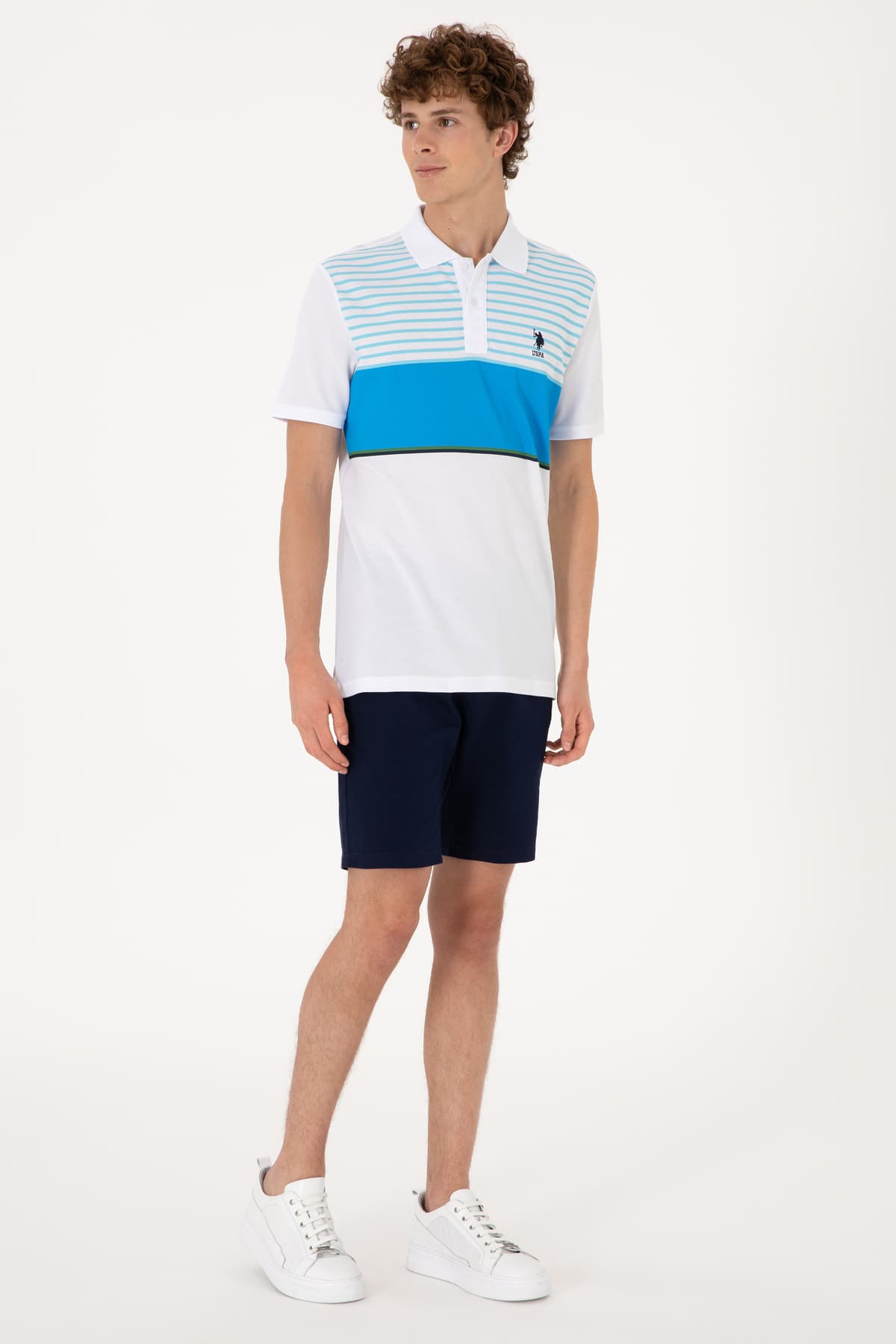 تیشرت یقهدار مردانه U.S. Polo Assn. فیت معمولی فیروزهای مدل 50306861-VR093 تیشرت یقهدار مردانه U.S. Polo Assn. فیت معمولی فیروزهای مدل 50306861-VR093