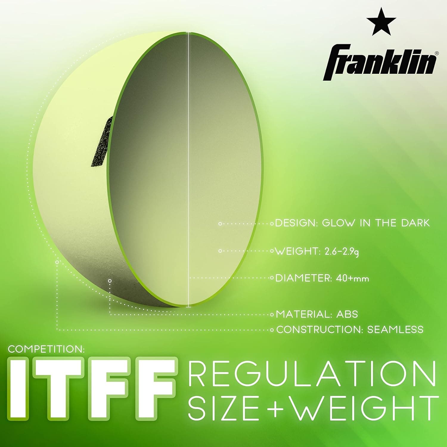 توپ تنیس روی میز Franklin Sports با سایز و وزن استاندارد 40mm یکستاره، بستههای چندتایی و خانوادگی توپ تنیس روی میز Franklin Sports با سایز و وزن استاندارد 40mm یکستاره، بستههای چندتایی و خانوادگی
