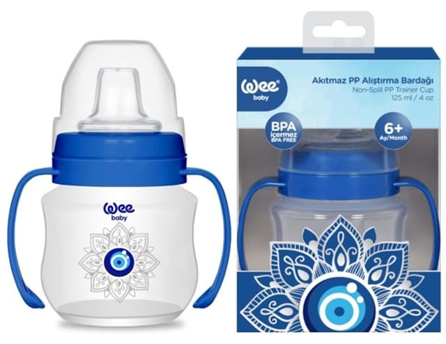 لیوان آموزشی Wee Baby ضدنشت دستهدار PP با طرح مهره نظر 125ML لیوان آموزشی Wee Baby ضدنشت دستهدار PP با طرح مهره نظر 125ML