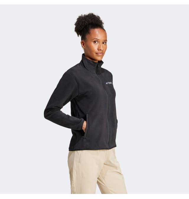 ژاکت پولار زنانه adidas Multi Essentials زیپ کامل مشکی پیادهروی ژاکت پولار زنانه adidas Multi Essentials زیپ کامل مشکی پیادهروی