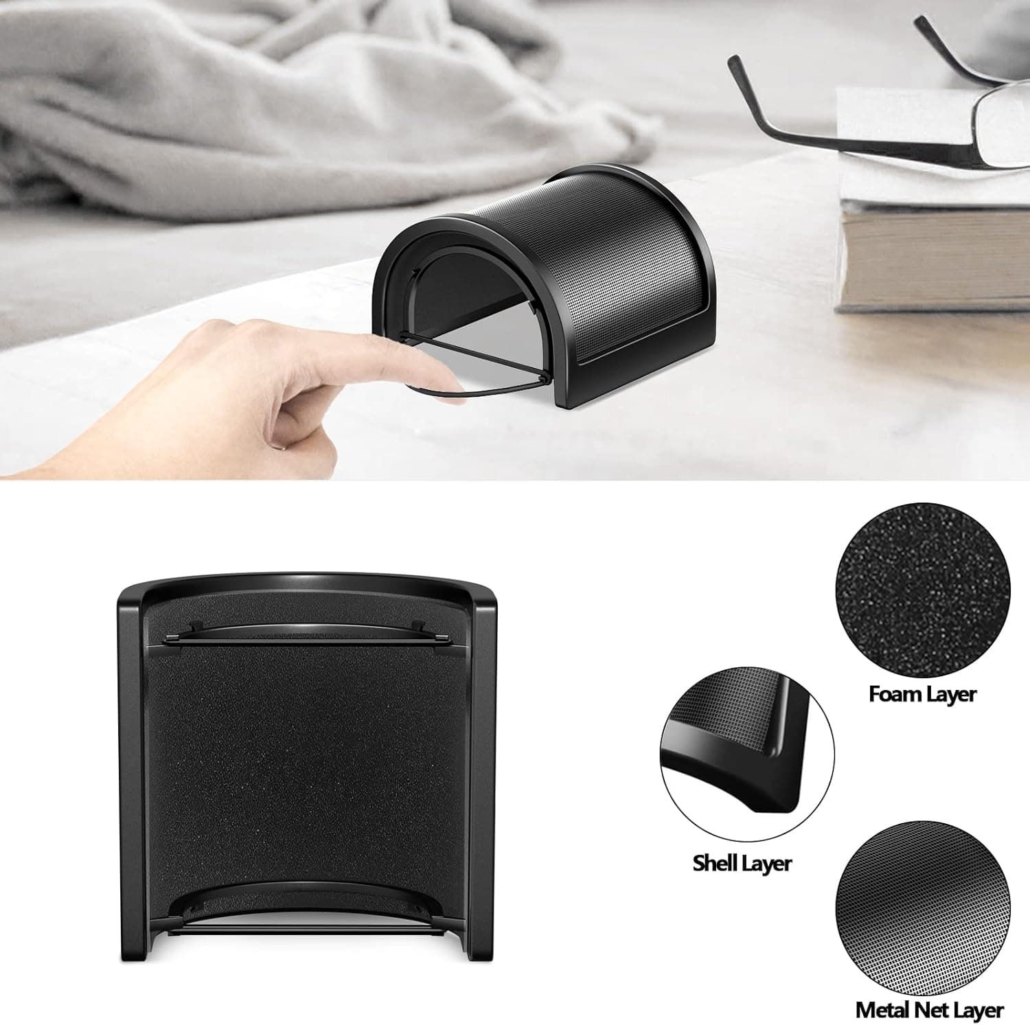 پاپ فیلتر میکروفون PEMOTech سه لایه توری فلزی، فوم و اتامین پاپ فیلتر میکروفون PEMOTech سه لایه توری فلزی، فوم و اتامین