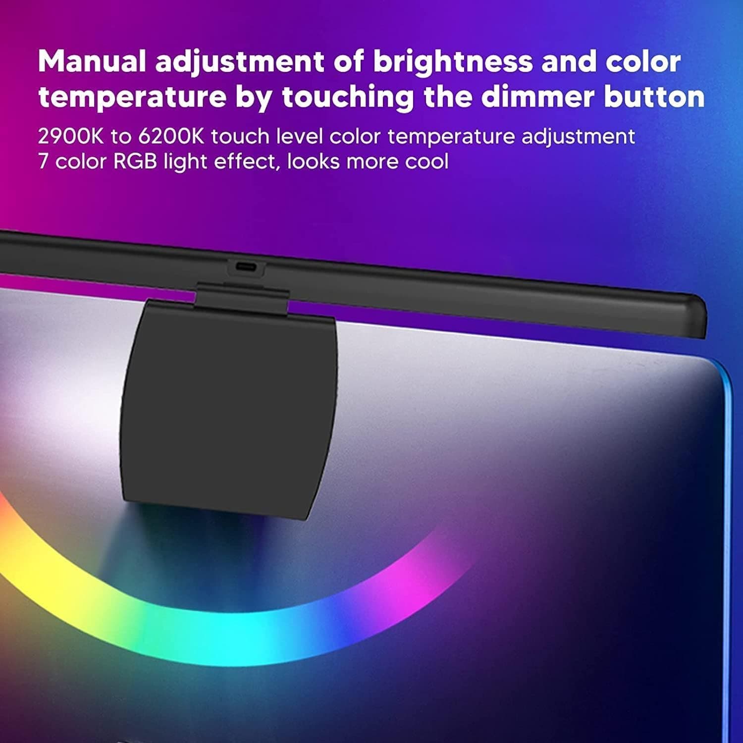 چراغ نواری مانیتور کامپیوتر DMG TECH با نور پسزمینه RGB، حسگر لمسی و USB، مناسب نمایشگر تخت چراغ نواری مانیتور کامپیوتر DMG TECH با نور پسزمینه RGB، حسگر لمسی و USB، مناسب نمایشگر تخت