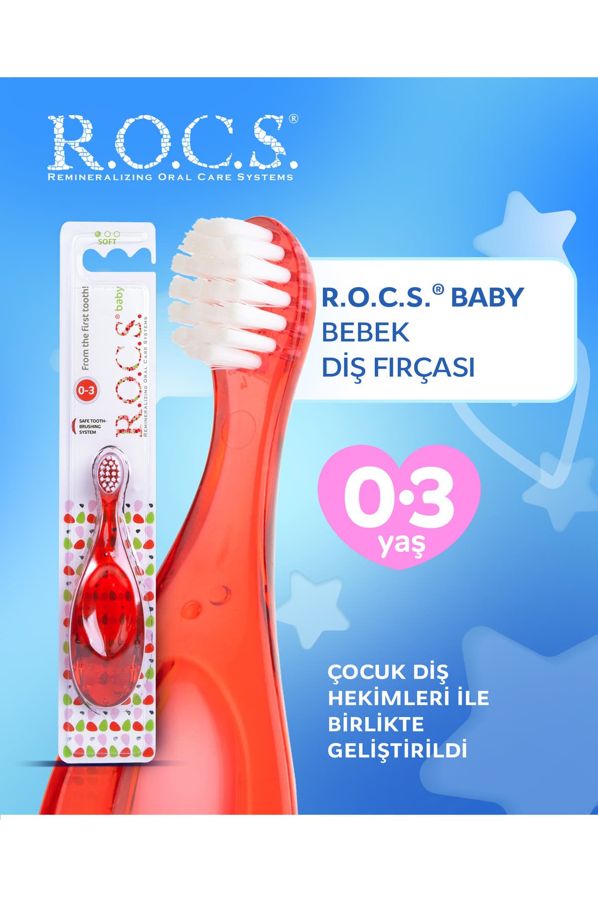 مسواک نوزاد R.O.C.S. قرمز مناسب 0 تا 3 سال Baby Soft مدل 4607152730333k مسواک نوزاد R.O.C.S. قرمز مناسب 0 تا 3 سال Baby Soft مدل 4607152730333k