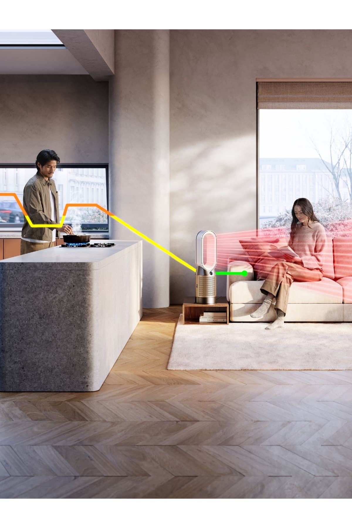 دستگاه تصفیه هوا DYSON Hot+Cool HP2 De-NOx سفید و طلایی دستگاه تصفیه هوا DYSON Hot+Cool HP2 De-NOx سفید و طلایی