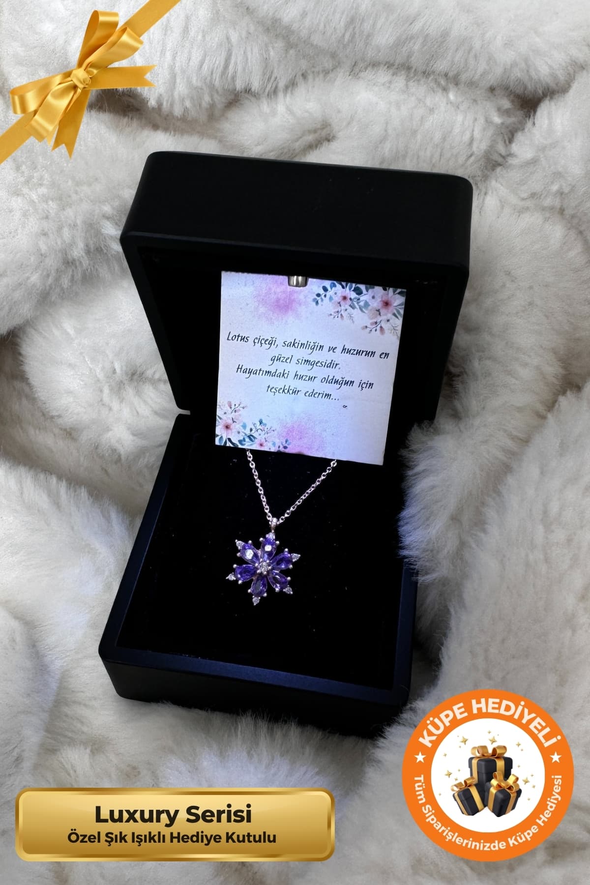 گردنبند زنانه Lucente Jewellery نقره عیار 925 با سنگ آمتیست رز، زنجیر 45 Cm و گوشواره گل نیلوفر بنفش گردنبند زنانه Lucente Jewellery نقره عیار 925 با سنگ آمتیست رز، زنجیر 45 Cm و گوشواره گل نیلوفر بنفش