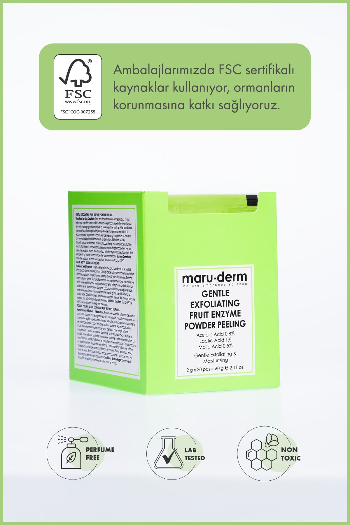 لایهبردار پودری پوست حساس Maru.Derm با آنزیمهای میوه AHA 60 G (اسید آزلائیک 0,8%+اسید لاکتیک 1%+اسید مالیک 0.5%) لایهبردار پودری پوست حساس Maru.Derm با آنزیمهای میوه AHA 60 G (اسید آزلائیک 0,8%+اسید لاکتیک 1%+اسید مالیک 0.5%)