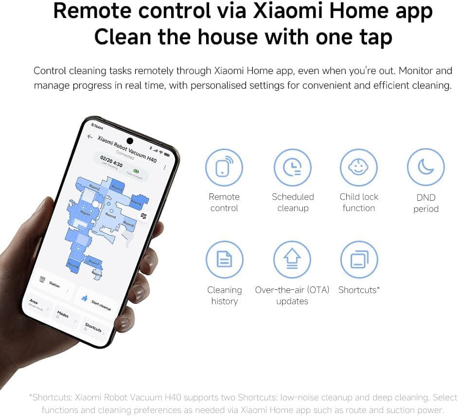 جاروبرقی رباتیک Xiaomi مدل H40 سفید جاروبرقی رباتیک Xiaomi مدل H40 سفید