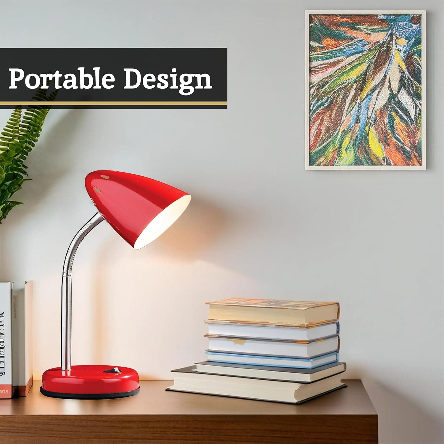 چراغ مطالعه رومیزی فلزی قرمز Premier مدل Housewares 36.5x13x13 cm چراغ مطالعه رومیزی فلزی قرمز Premier مدل Housewares 36.5x13x13 cm