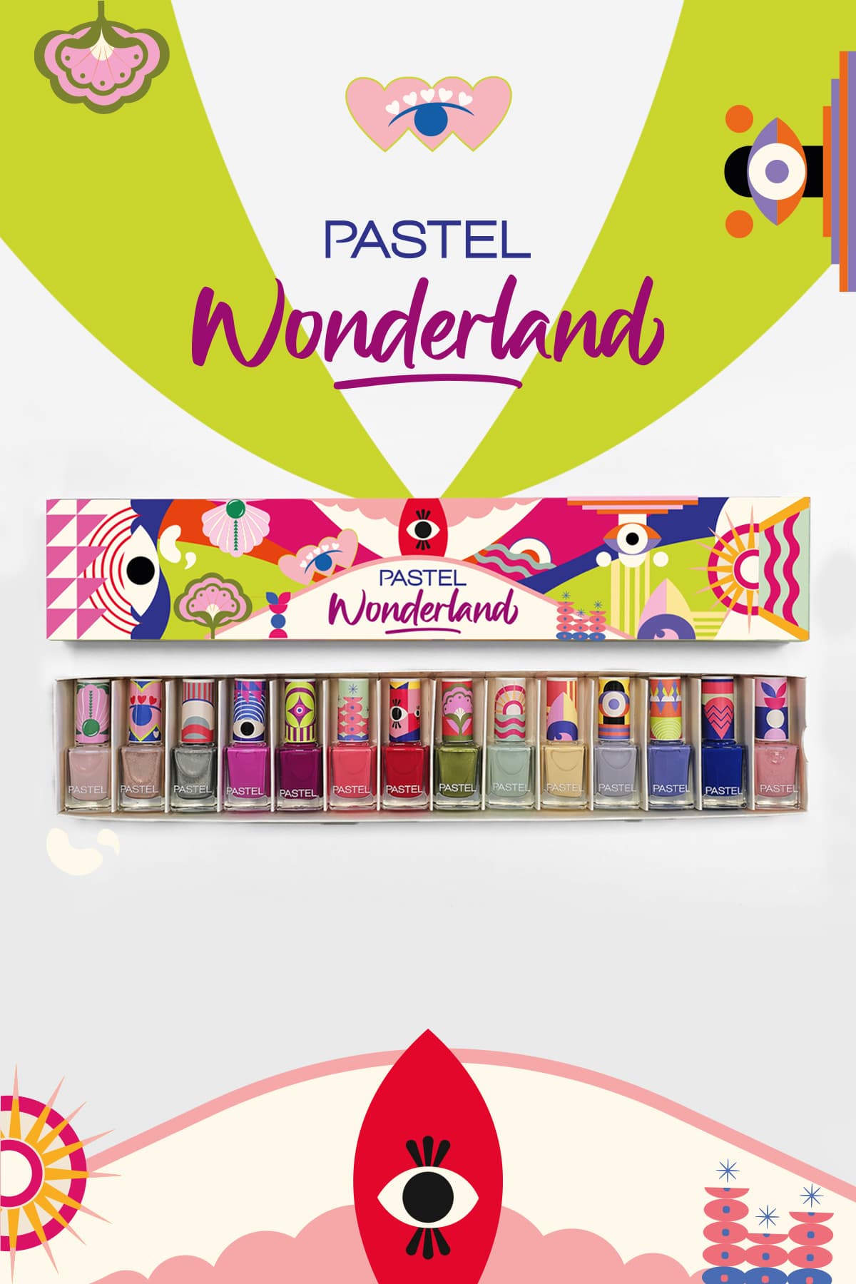 ست ۱۴تایی لاک ناخن تابستانی Pastel Wonderland مدل '26 ست ۱۴تایی لاک ناخن تابستانی Pastel Wonderland مدل '26