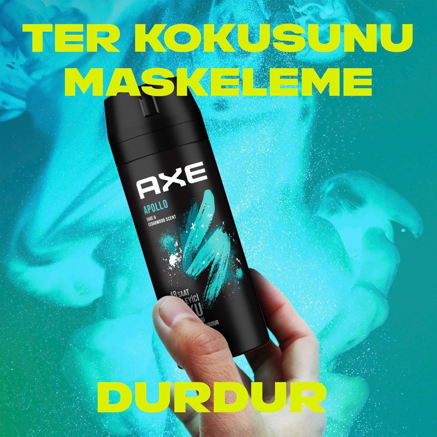اسپری دئودورانت بدن مردانه AXE با ماندگاری 48 ساعته مدل Apollo 150 ml اسپری دئودورانت بدن مردانه AXE با ماندگاری 48 ساعته مدل Apollo 150 ml