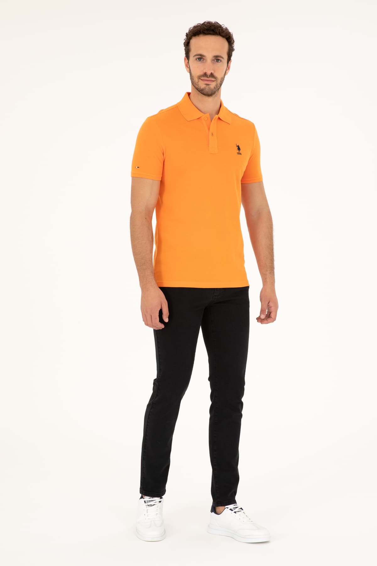 تیشرت مردانه U.S. Polo Assn. فیت اسلیم یقه پولو نارنجی مدل 50279613-VR051 تیشرت مردانه U.S. Polo Assn. فیت اسلیم یقه پولو نارنجی مدل 50279613-VR051