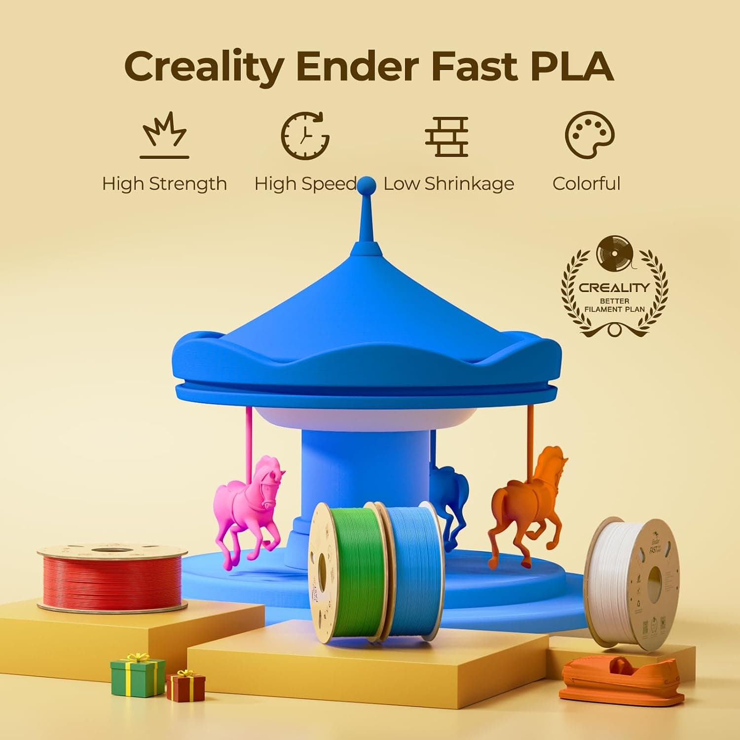 فیلامنت PLA Creality مدل Ender Fast دو بسته سفید و مشکی 2KG فیلامنت PLA Creality مدل Ender Fast دو بسته سفید و مشکی 2KG