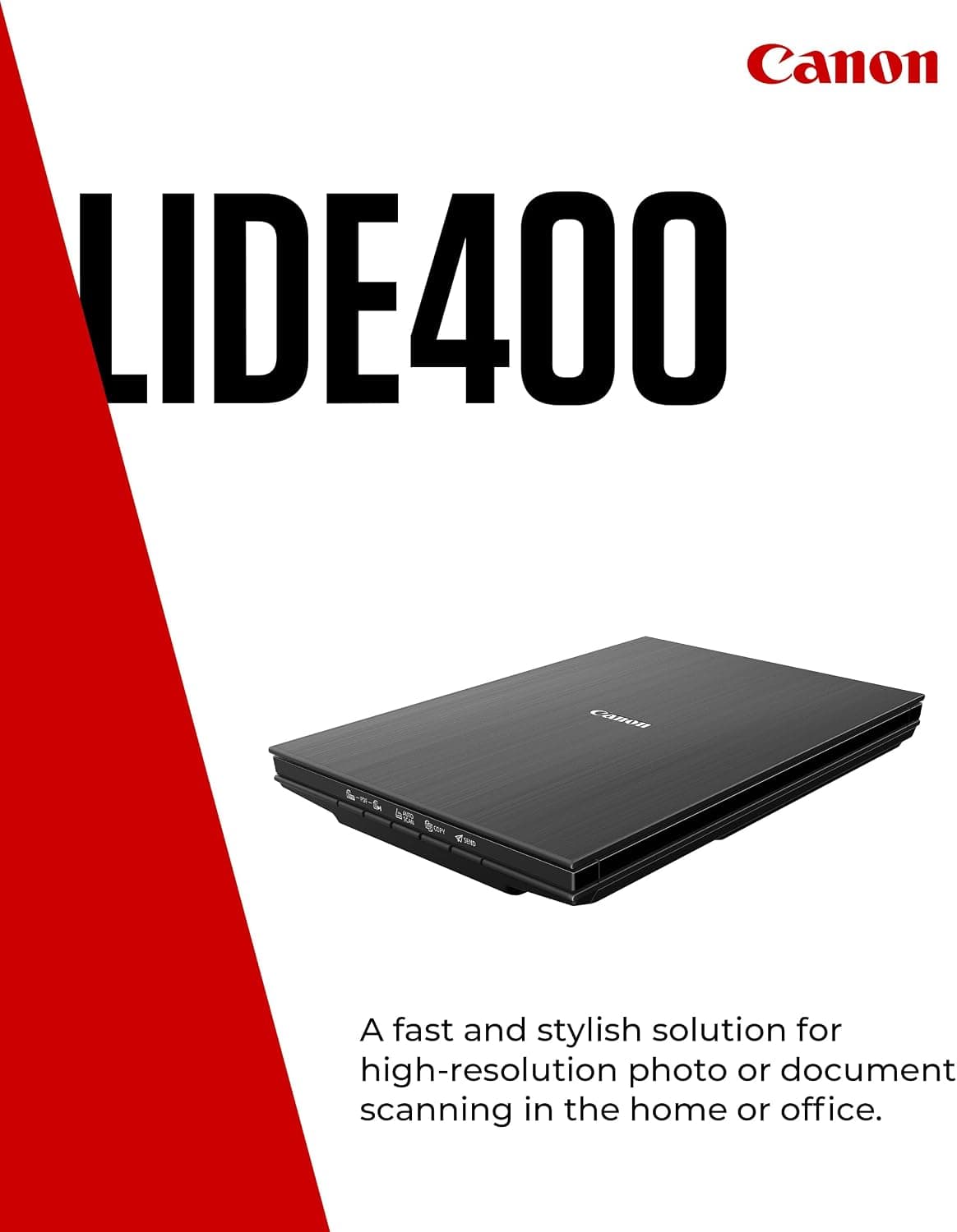 اسکنر تخت Canon CanoScan مشکی با رزولوشن 4.800 × 4.800 dpi مدل LiDE 400 اسکنر تخت Canon CanoScan مشکی با رزولوشن 4.800 × 4.800 dpi مدل LiDE 400