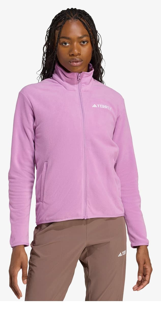 ژاکت پلار زنانه adidas Multi Essentials Full Zip بنفش پیادهروی ژاکت پلار زنانه adidas Multi Essentials Full Zip بنفش پیادهروی