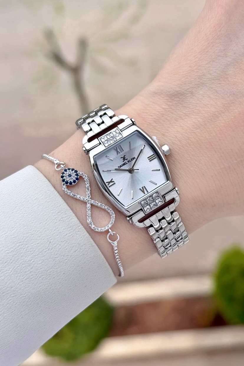 ساعت مچی زنانه Daniel Klein بند خاکستری قابل تنظیم 24 mm با بستهبندی هدیه ساعت مچی زنانه Daniel Klein بند خاکستری قابل تنظیم 24 mm با بستهبندی هدیه