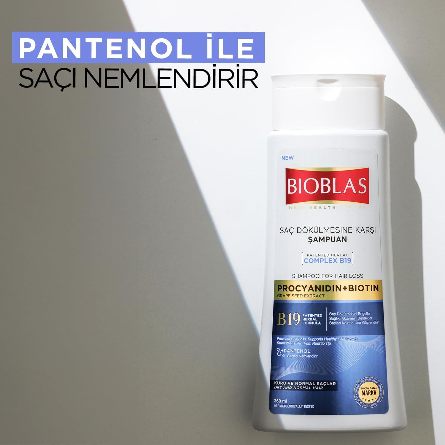 شامپو ضد ریزش و ضد استرس مو BIOBLAS حاوی Procyanidin و Biotin، کمپلکس گیاهی B19، بدون پارابن، مناسب انواع مو 360 ml شامپو ضد ریزش و ضد استرس مو BIOBLAS حاوی Procyanidin و Biotin، کمپلکس گیاهی B19، بدون پارابن، مناسب انواع مو 360 ml