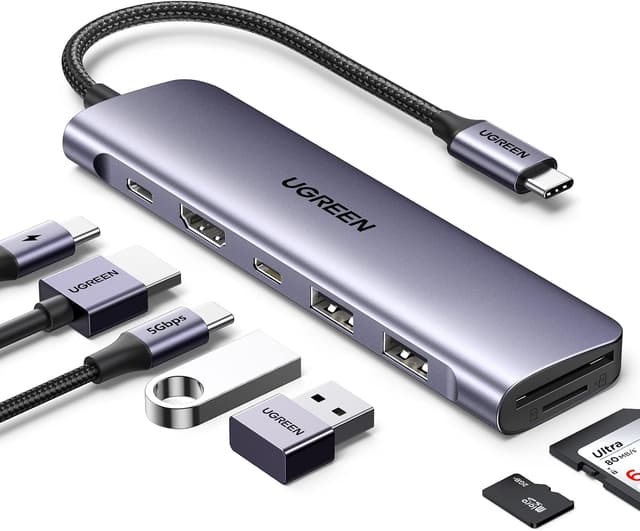 هاب تبدیلکننده چندکاره UGREEN با 4K HDMI، 100W PD، 2xUSB-A و کارتخوان SD و Micro SD هاب تبدیلکننده چندکاره UGREEN با 4K HDMI، 100W PD، 2xUSB-A و کارتخوان SD و Micro SD