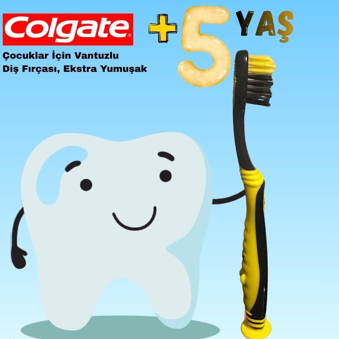 مسواک کودکان Colgate 5+ سال با پایه ساکشنی فوق نرم رنگ متغیر مسواک کودکان Colgate 5+ سال با پایه ساکشنی فوق نرم رنگ متغیر