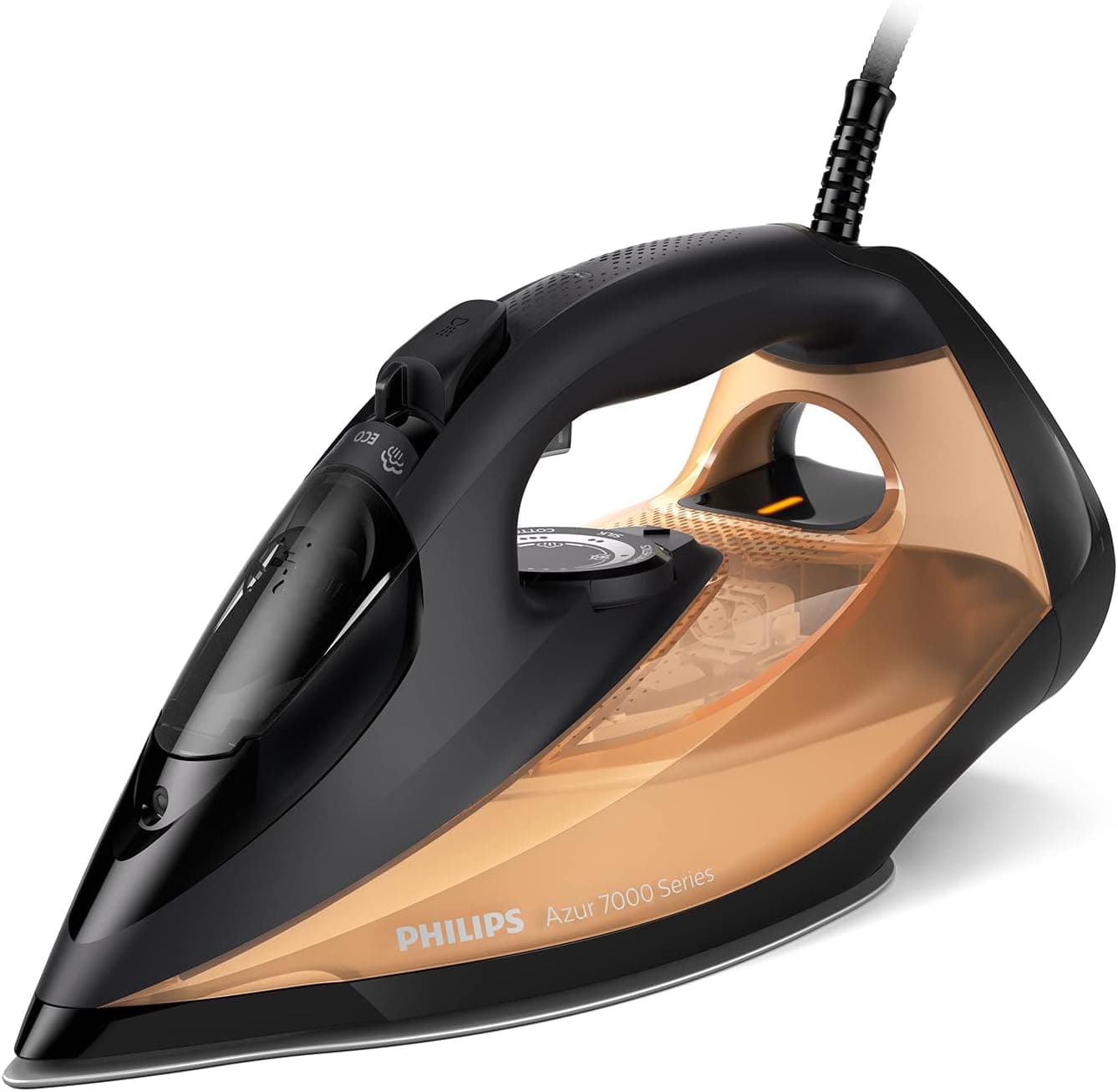 اتو بخار PHILIPS سری 7000 با کفی SteamGlide Plus، توان 2800W، بخار لحظهای 250 g، بخار مداوم 50 g/dk، خاموشی خودکار، رسوبزدایی سریع مدل DST7030/20 اتو بخار PHILIPS سری 7000 با کفی SteamGlide Plus، توان 2800W، بخار لحظهای 250 g، بخار مداوم 50 g/dk، خاموشی خودکار، رسوبزدایی سریع مدل DST7030/20