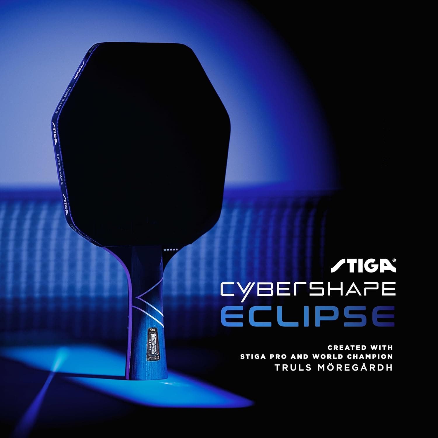 راکت پینگپنگ STIGA Cybershape Eclipse با طراحی ششضلعی راکت پینگپنگ STIGA Cybershape Eclipse با طراحی ششضلعی
