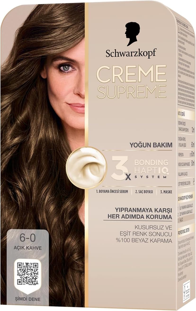 رنگ مو Schwarzkopf مدل Creme Supreme شماره 6-0 قهوهای روشن رنگ مو Schwarzkopf مدل Creme Supreme شماره 6-0 قهوهای روشن