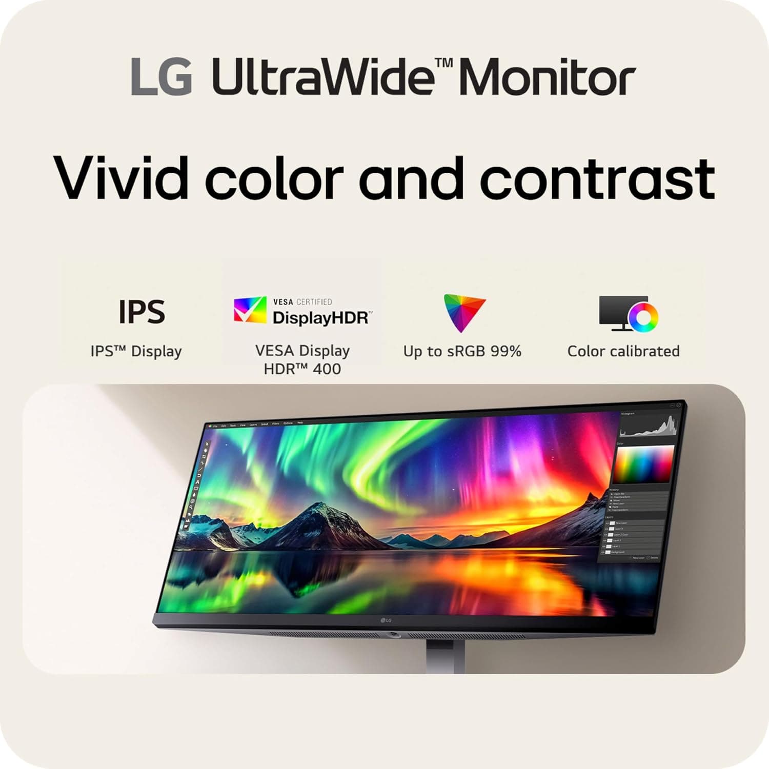 مانیتور کامپیوتر فوقعریض LG مدل 34U530A-W، 34 اینچی WFHD با پنل IPS، نرخ 100Hz، VESA DisplayHDR 400 و پایه قابل تنظیم سفید مانیتور کامپیوتر فوقعریض LG مدل 34U530A-W، 34 اینچی WFHD با پنل IPS، نرخ 100Hz، VESA DisplayHDR 400 و پایه قابل تنظیم سفید