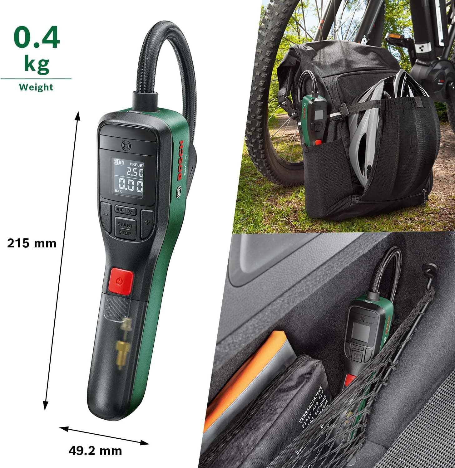پمپ باد شارژی بیسیم Bosch EASYPUMP مدل 0603947000 پمپ باد شارژی بیسیم Bosch EASYPUMP مدل 0603947000