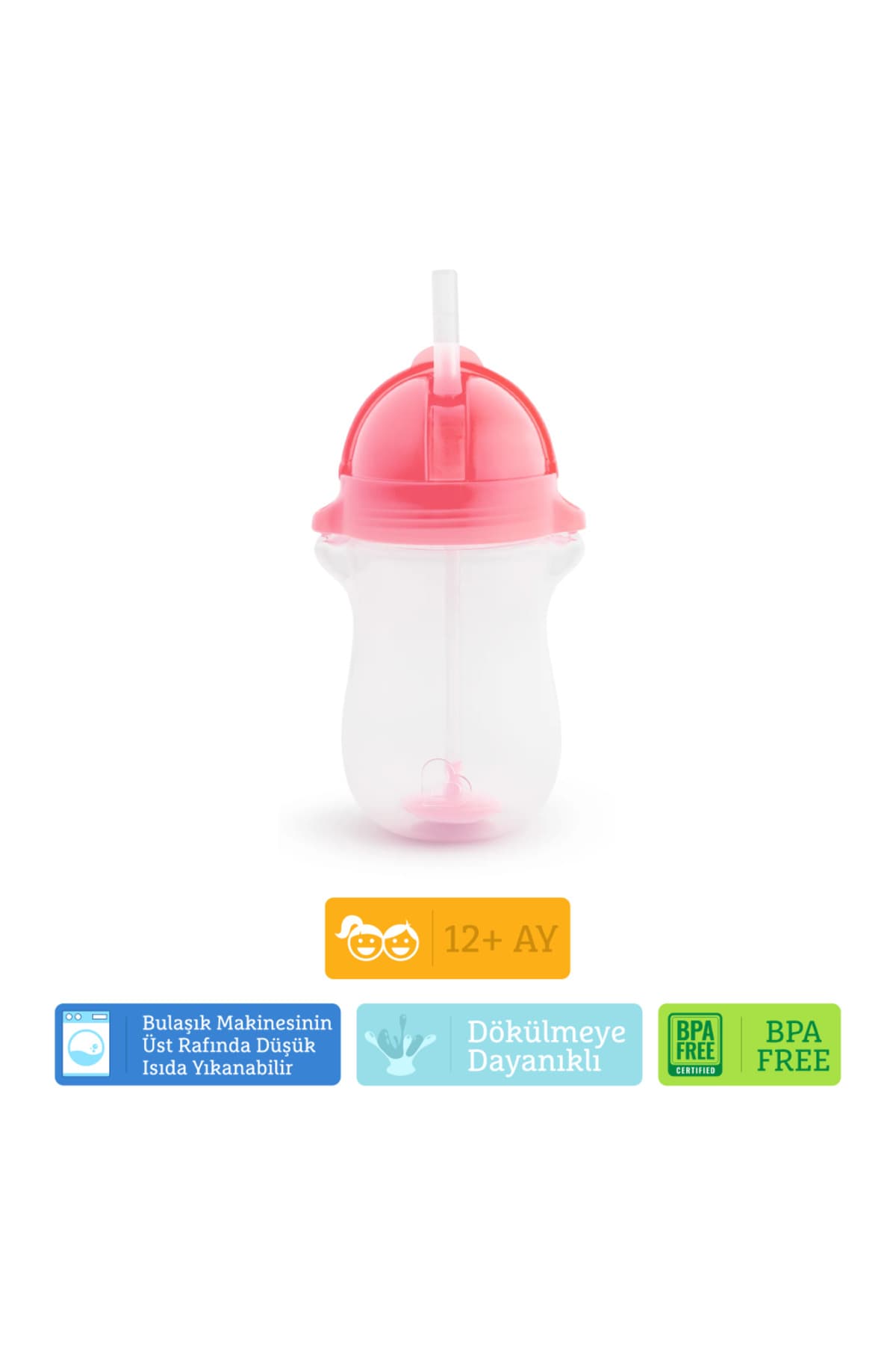 لیوان آموزشی کودک Munchkin دارای نی و قفل کلیکی، 12 ماهه، 296ml، صورتی، 1 عدد لیوان آموزشی کودک Munchkin دارای نی و قفل کلیکی، 12 ماهه، 296ml، صورتی، 1 عدد
