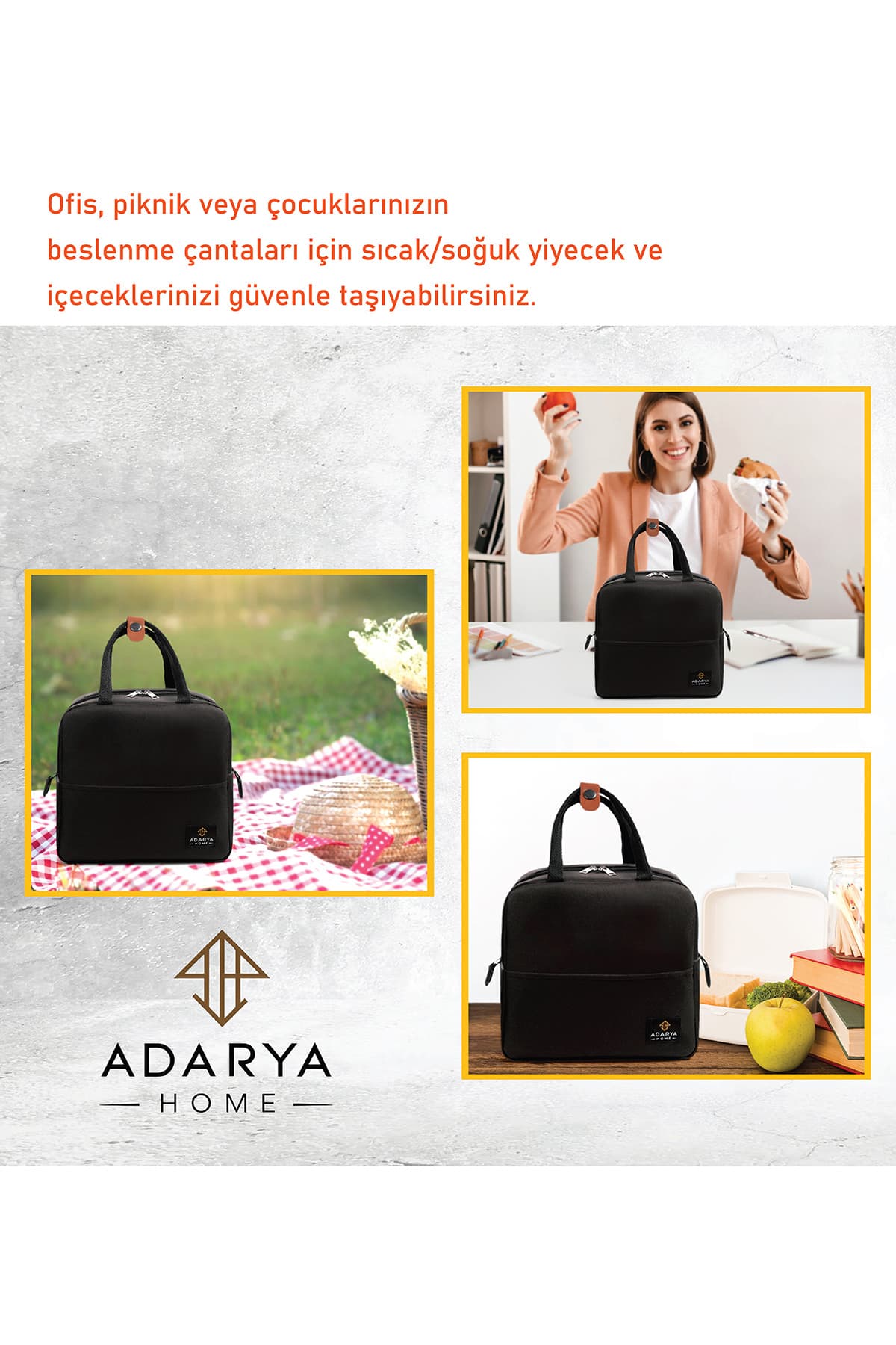 کیف حمل غذای ADARYA HOME عایق حرارتی 7 Lt برای غذای گرم و سرد، مشکی کیف حمل غذای ADARYA HOME عایق حرارتی 7 Lt برای غذای گرم و سرد، مشکی