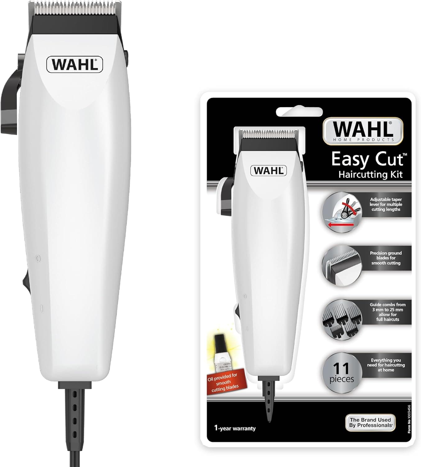 ماشین اصلاح Wahl مدل Easy Cut ۱۱ تکه ۶ شانه راهنما سفید 09314-3327 ماشین اصلاح Wahl مدل Easy Cut ۱۱ تکه ۶ شانه راهنما سفید 09314-3327