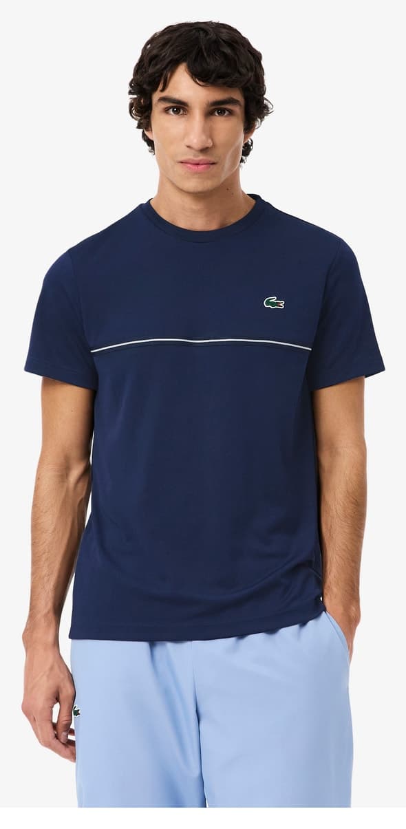 تیشرت مردانه Lacoste SPORT فیت معمولی یقه گرد چاپ دار سرمه ای تیشرت مردانه Lacoste SPORT فیت معمولی یقه گرد چاپ دار سرمه ای