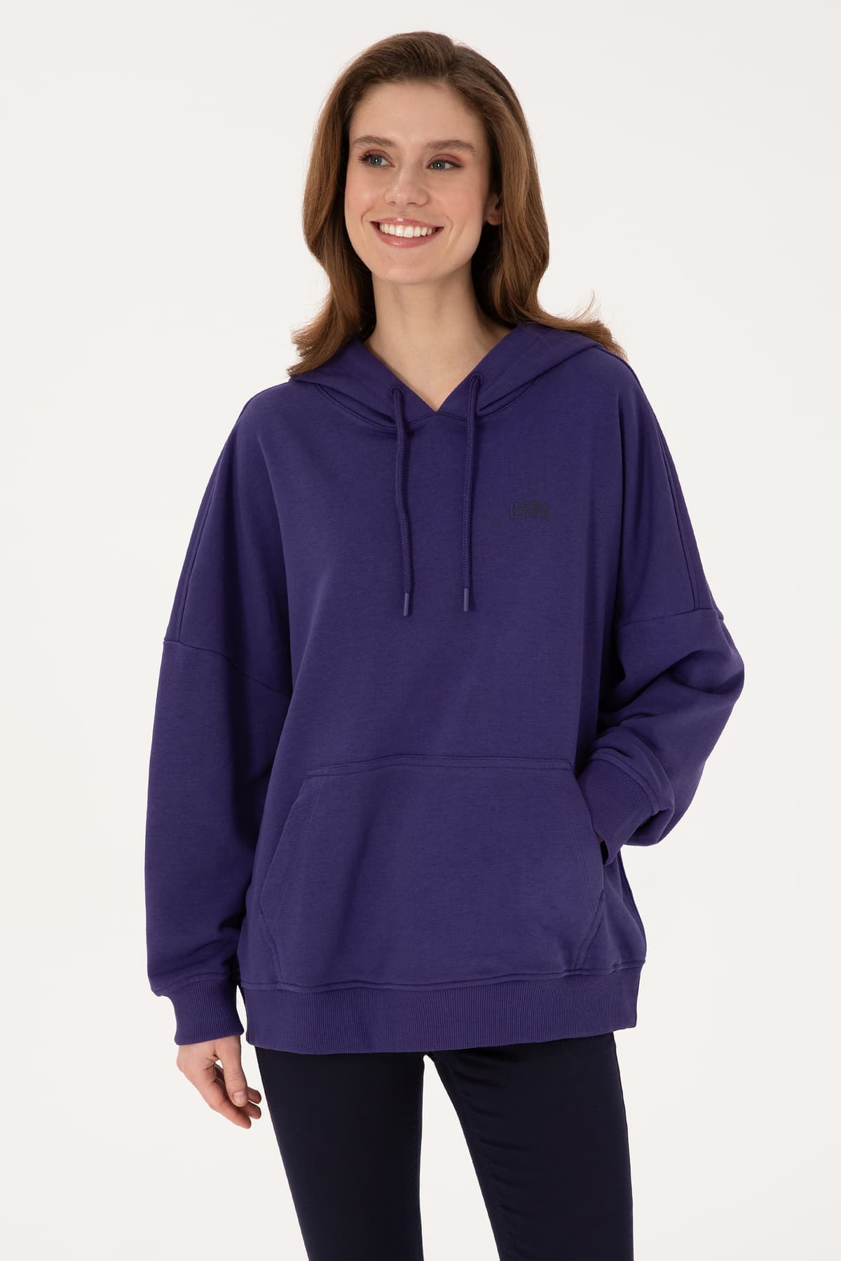 سوئیشرت زنانه U.S. Polo Assn. با کلاه بنفش مدل 50297324-VR038 سوئیشرت زنانه U.S. Polo Assn. با کلاه بنفش مدل 50297324-VR038