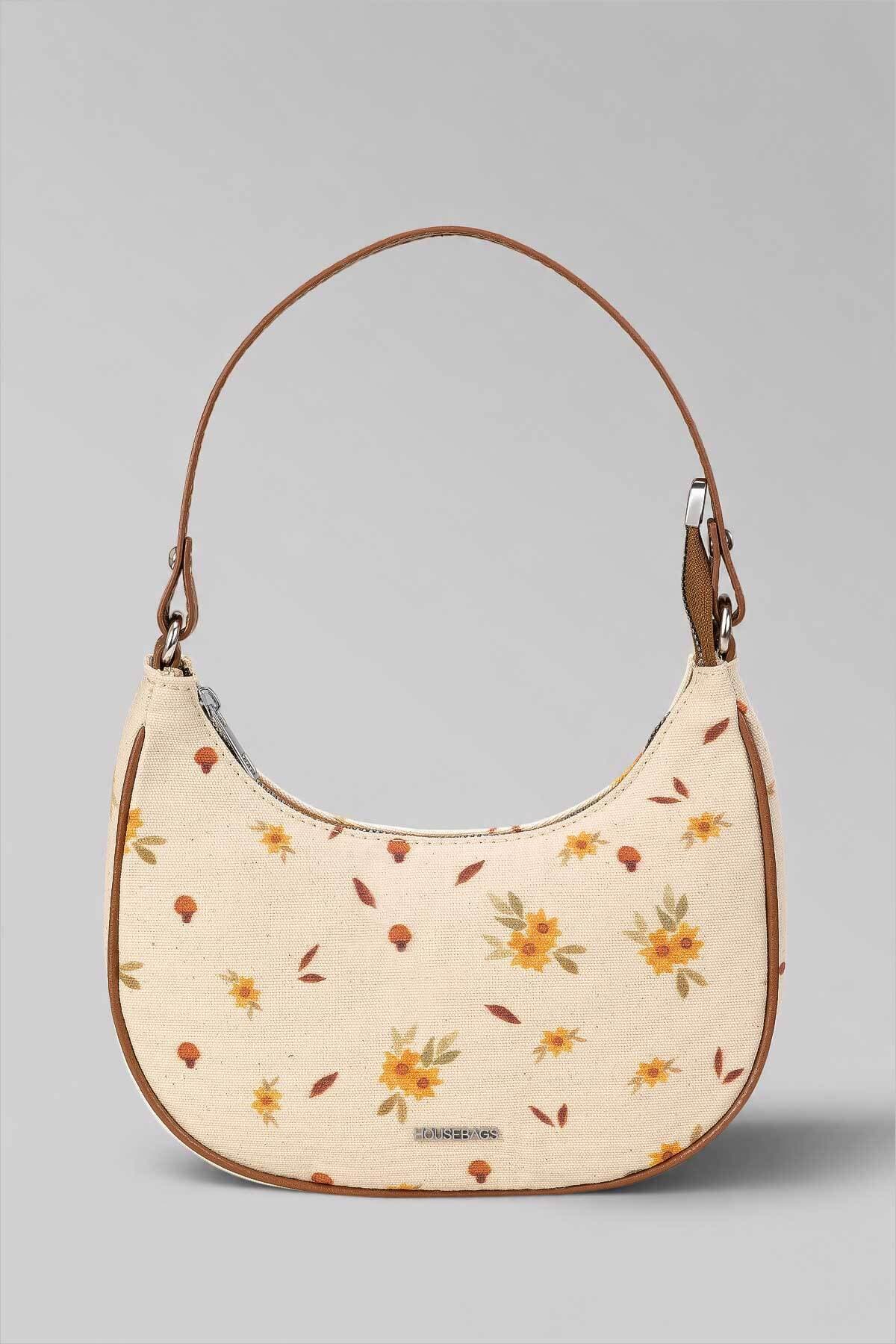 کیف دوشی زنانه Housebags کانواس با طرح بابونه Ivory Meadow کیف دوشی زنانه Housebags کانواس با طرح بابونه Ivory Meadow