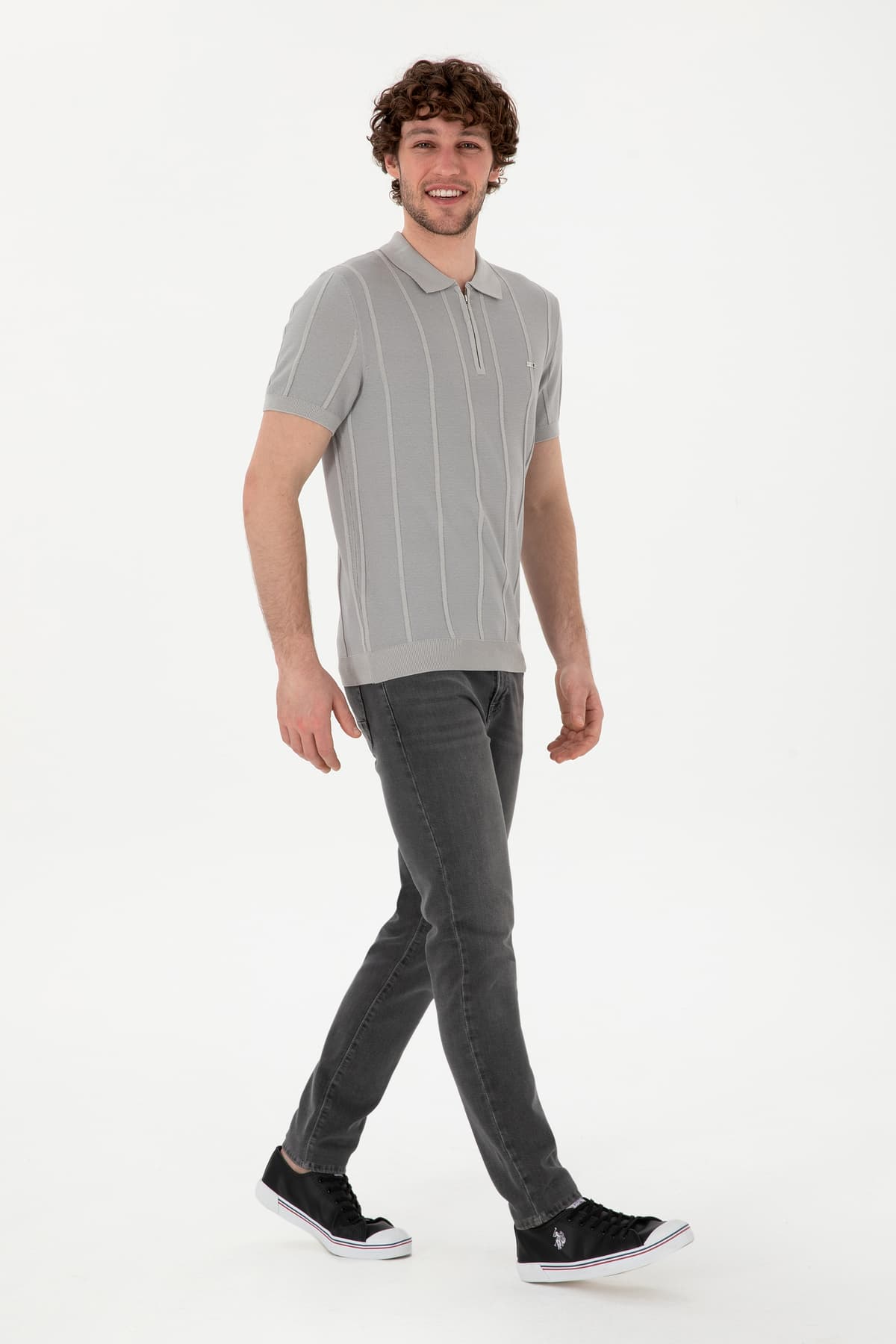 تیشرت مردانه U.S. Polo Assn. فیت اسلیم یقه پولو خاکستری روشن مدل 50306457-VR001 تیشرت مردانه U.S. Polo Assn. فیت اسلیم یقه پولو خاکستری روشن مدل 50306457-VR001