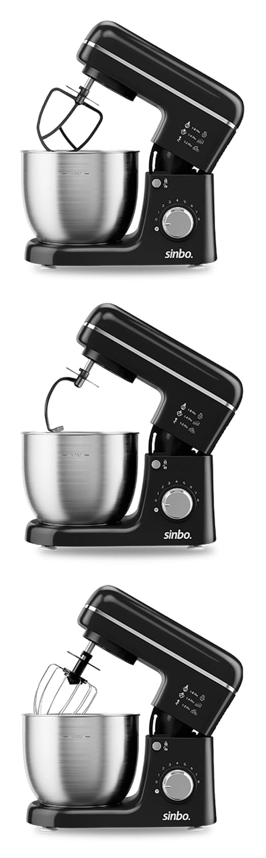 میکسر ایستاده Sinbo با کاسه فولادی 5L و توان 1300W مدل SMX-2771 میکسر ایستاده Sinbo با کاسه فولادی 5L و توان 1300W مدل SMX-2771