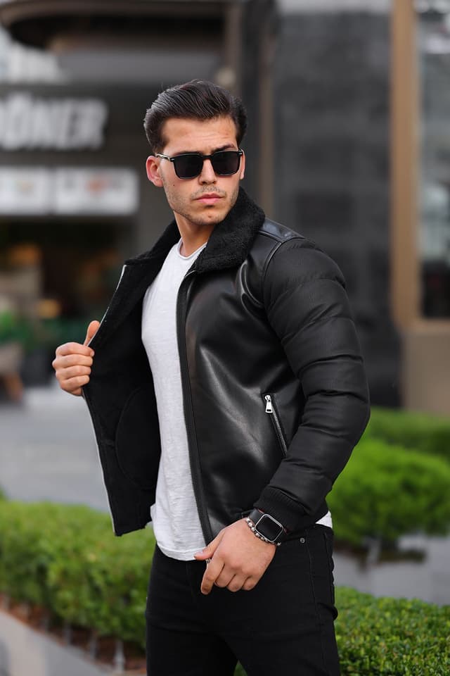 کاپشن زمستانی مردانه BOYS MANS داخل خزدار ضدآب و ضدسرما با آستینهای پفی کاپشن زمستانی مردانه BOYS MANS داخل خزدار ضدآب و ضدسرما با آستینهای پفی