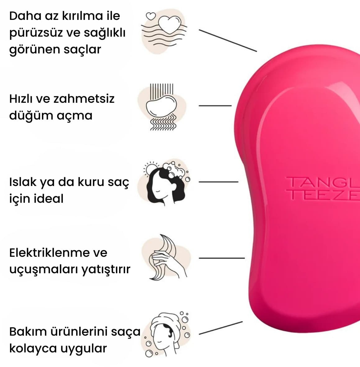 برس و شانه موی Tangle Teezer Original Pink Fizz برای موهای صاف و فر برس و شانه موی Tangle Teezer Original Pink Fizz برای موهای صاف و فر