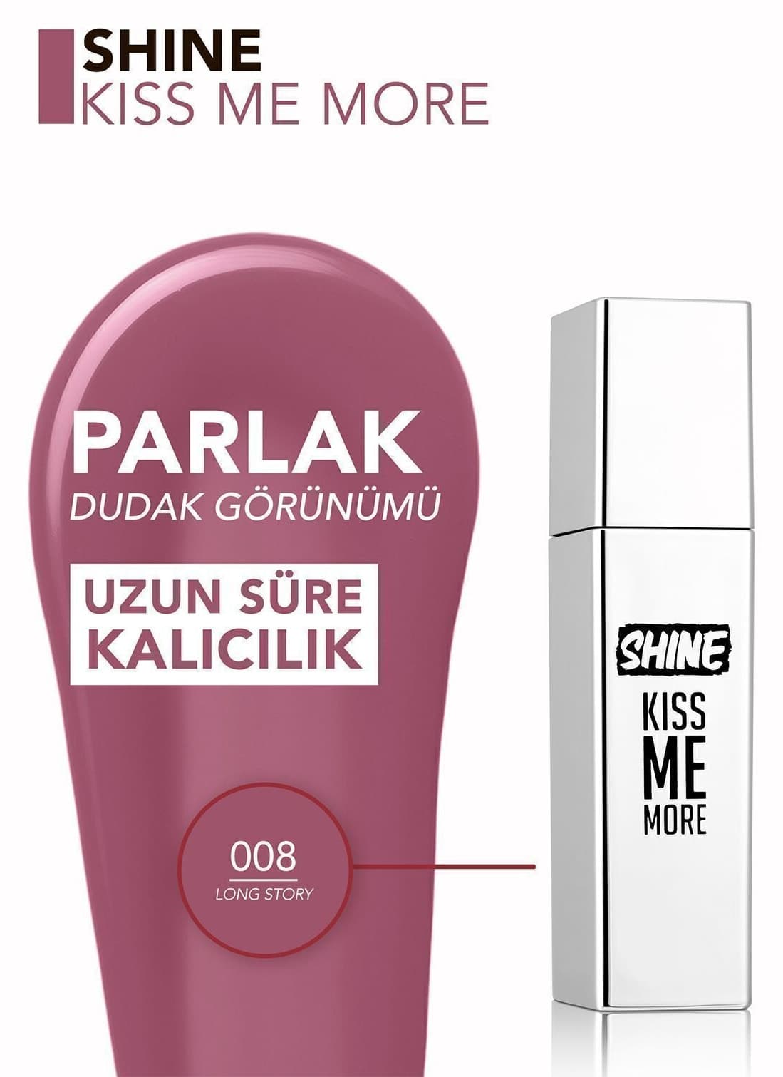رژ لب مایع Flormar Shine Kiss Me More بنفش روشن 008 Long Story رژ لب مایع Flormar Shine Kiss Me More بنفش روشن 008 Long Story