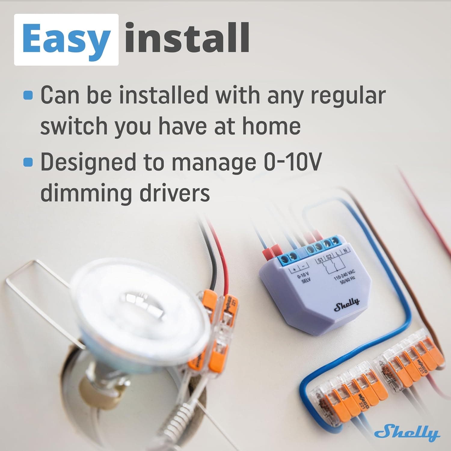 دیمر هوشمند Shelly Plus 0–10 V با کنترل وایفای و بلوتوث دیمر هوشمند Shelly Plus 0–10 V با کنترل وایفای و بلوتوث