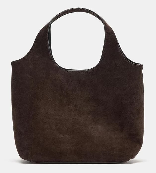 کیف زنانه Zara چرمی Mini Tote قهوهای تیره سایز استاندارد کیف زنانه Zara چرمی Mini Tote قهوهای تیره سایز استاندارد