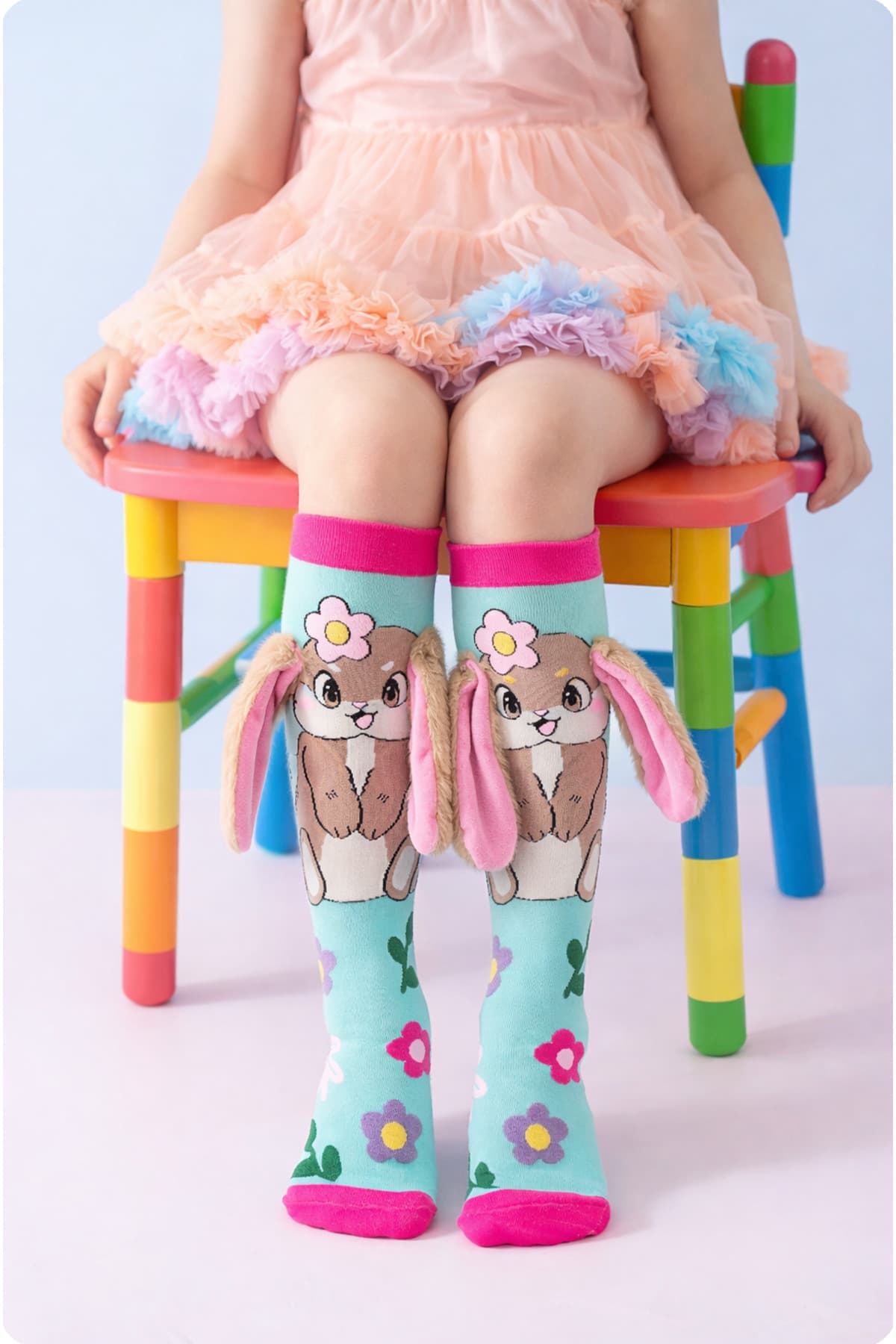 جوراب دخترانه Color Socks پلوشی خرگوشی گوشدار بدون پاشنه 1 جفت جوراب دخترانه Color Socks پلوشی خرگوشی گوشدار بدون پاشنه 1 جفت