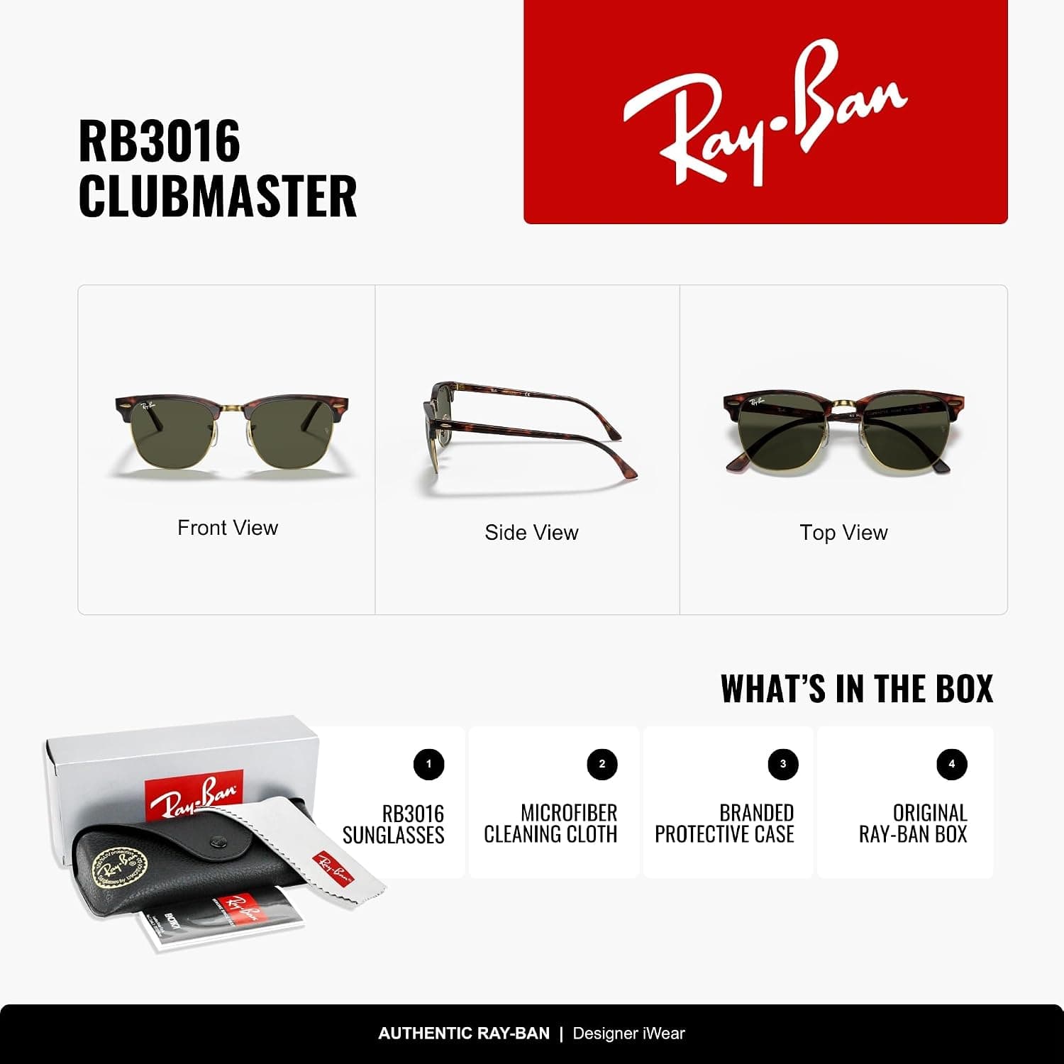 عینک آفتابی مردانه و زنانه Ray-Ban کلاسیک مربعی مدل RB3016 Clubmaster عینک آفتابی مردانه و زنانه Ray-Ban کلاسیک مربعی مدل RB3016 Clubmaster